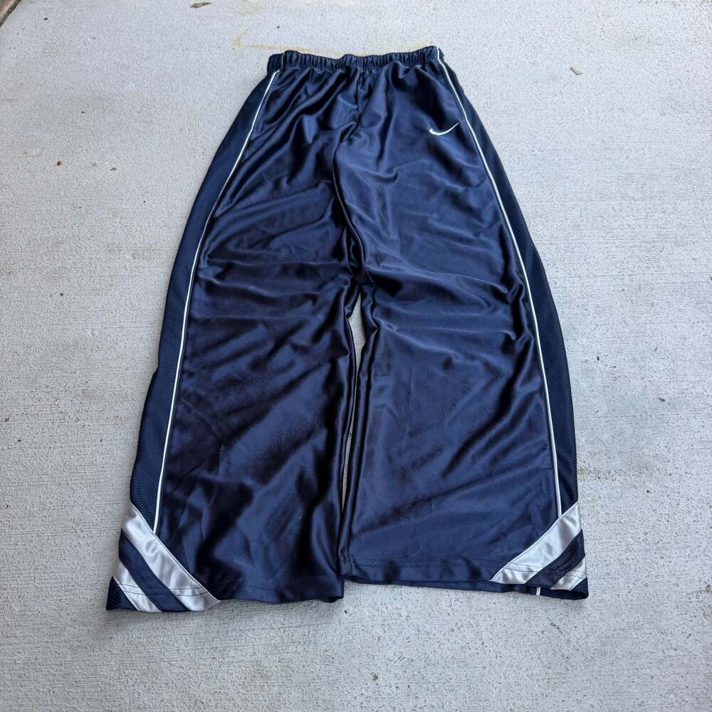 Vintage Y2K Nike Baggy Blue Satin Track Pants XL